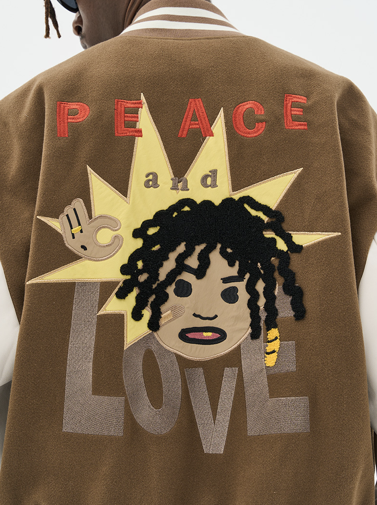 Harsh and Cruel "Love And Peace" Embroidered Varsity Jacket