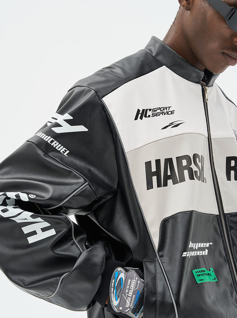 The Harsh and Cruel Biker Stand Up Collar Racing Suit Faux Leather Jacket is a stylish biker-inspired jacket available in black, green, blue, and red colors. It features a stand-up collar, racing suit-inspired design, and is made of faux leather material. The jacket is offered in sizes S through XXL and is priced at $145. Additional details on the product's features and construction are not provided in the given information.