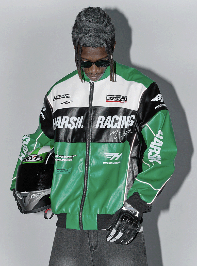 The Harsh and Cruel Biker Stand Up Collar Racing Suit Faux Leather Jacket is a stylish biker-inspired jacket available in black, green, blue, and red colors. It features a stand-up collar, racing suit-inspired design, and is made of faux leather material. The jacket is offered in sizes S through XXL and is priced at $145. Additional details on the product's features and construction are not provided in the given information.