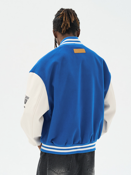 Harsh and Cruel Racing Elements Typography Varsity Jacket