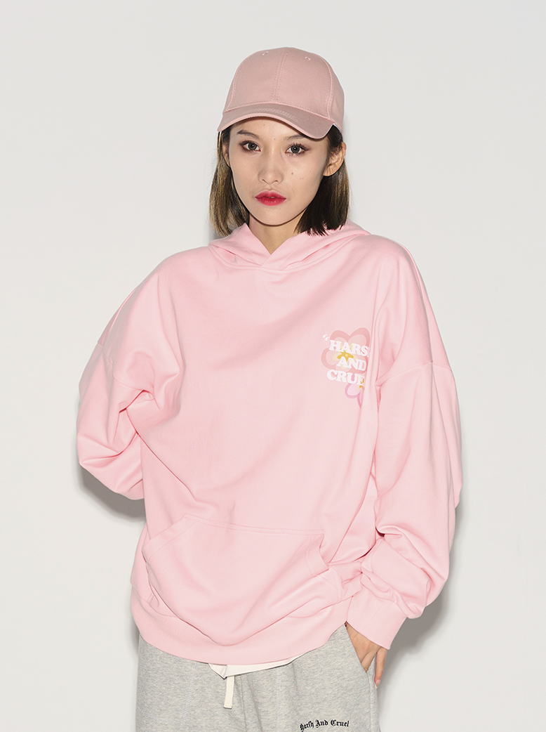 Harsh and Cruel Handpainted Flowers Ring Printed Hoodie