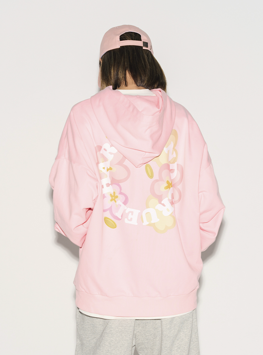 Harsh and Cruel Handpainted Flowers Ring Printed Hoodie