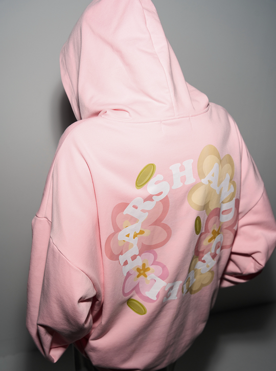 Harsh and Cruel Handpainted Flowers Ring Printed Hoodie
