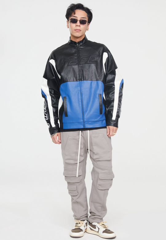 F2CE Logo Leather Motorcycle Jacket