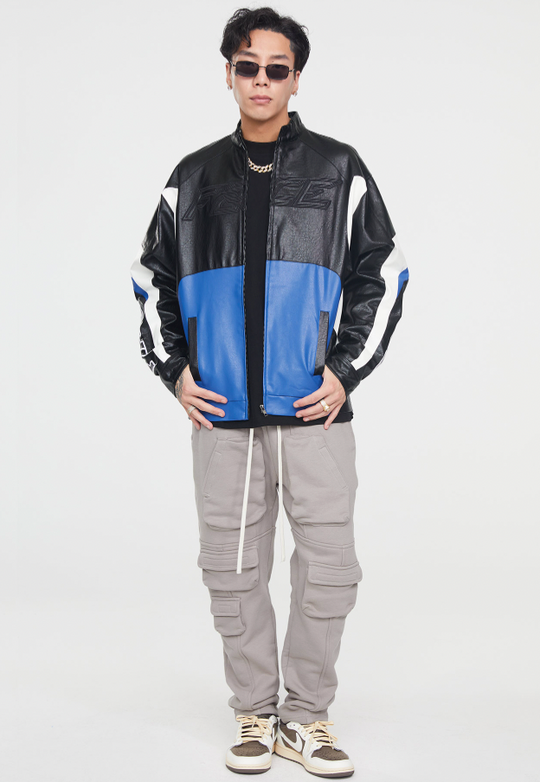 F2CE Logo Leather Motorcycle Jacket