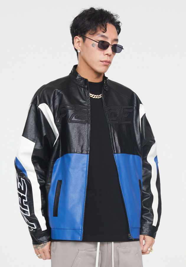 F2CE Logo Leather Motorcycle Jacket