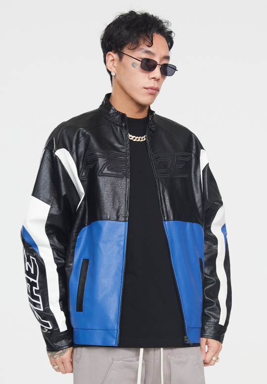 F2CE Logo Leather Motorcycle Jacket