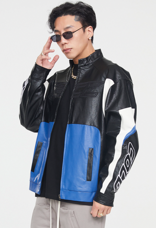 F2CE Logo Leather Motorcycle Jacket