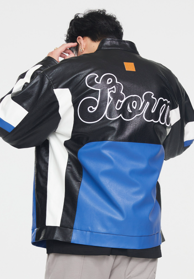 F2CE Logo Leather Motorcycle Jacket
