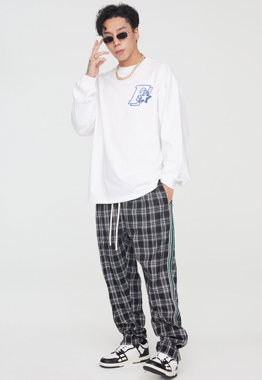 F2CE Foot Zipper Plaid Pants