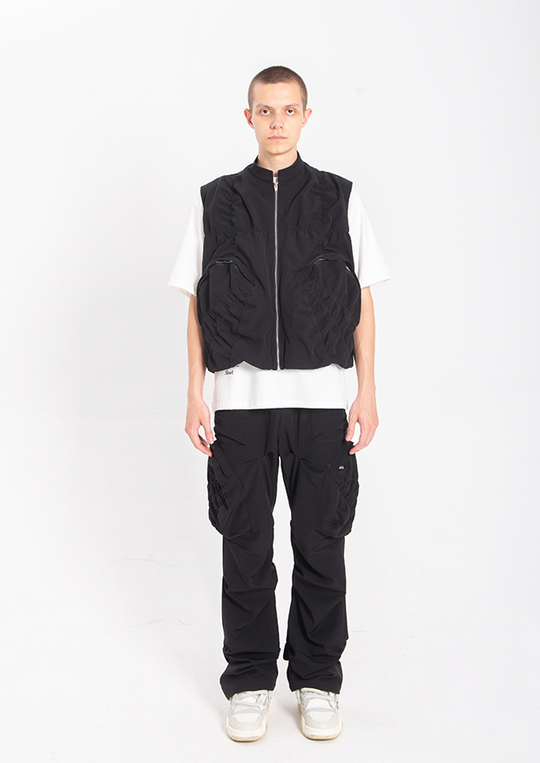 YADcrew Spider Web Design Wrinkled Large Pockets Vest