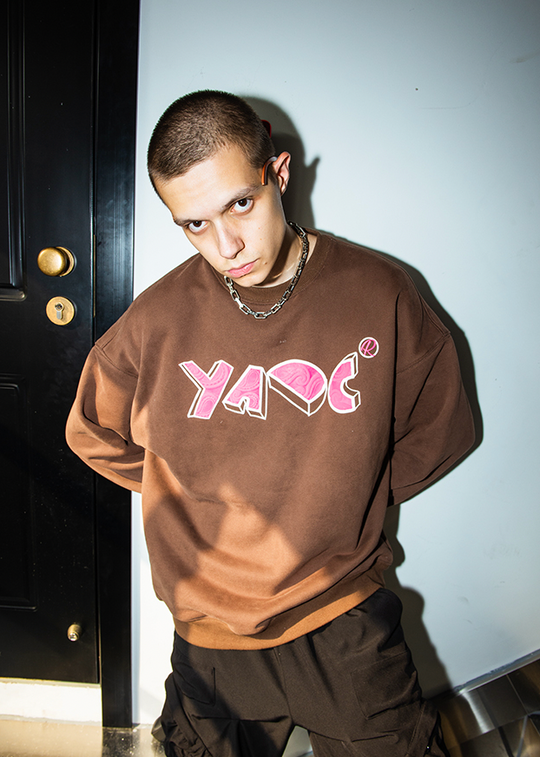 YADcrew Suede Foam Paisley Print Sweater