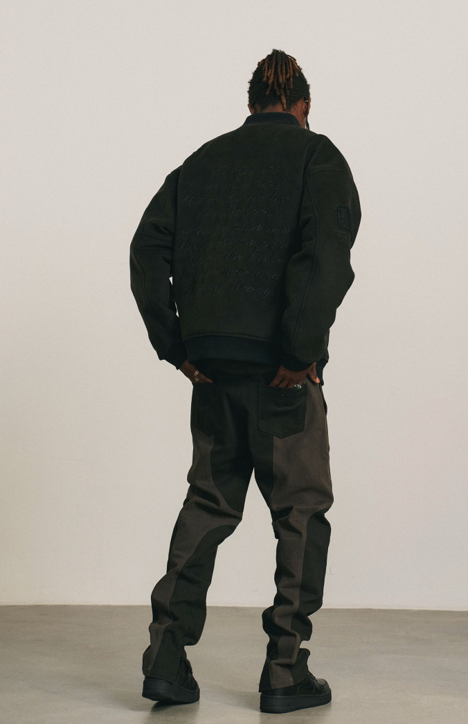 ANTIDOTE Slogan Towel Embroidered Varsity Jacket