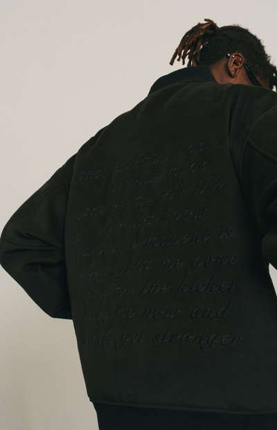 ANTIDOTE Slogan Towel Embroidered Varsity Jacket