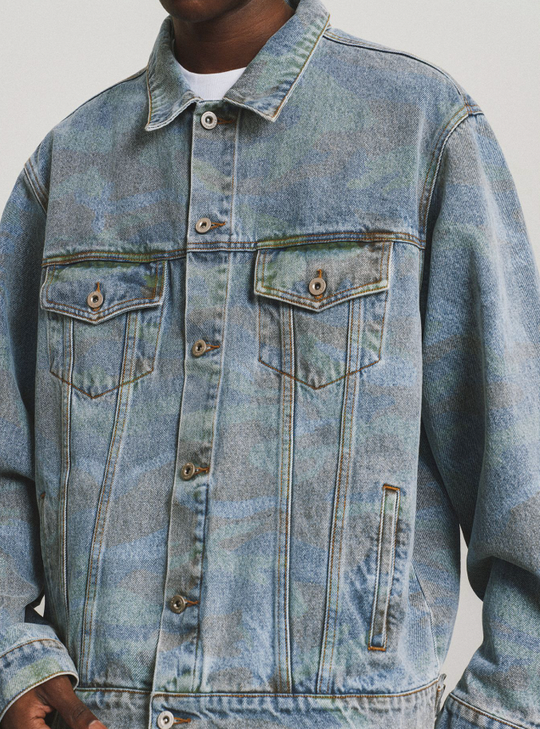 ANTIDOTE Washed Camouflage Denim Jacket