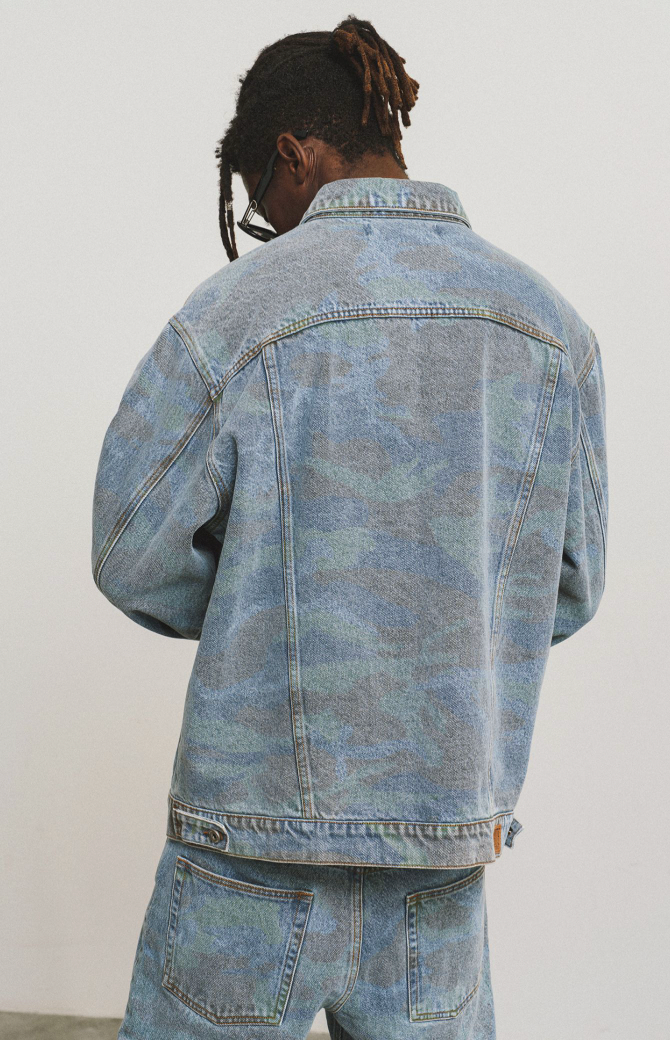 ANTIDOTE Washed Camouflage Denim Jacket