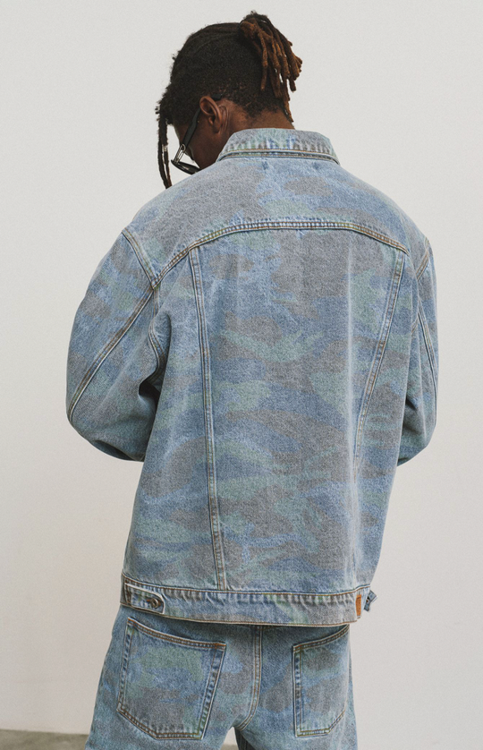 ANTIDOTE Washed Camouflage Denim Jacket