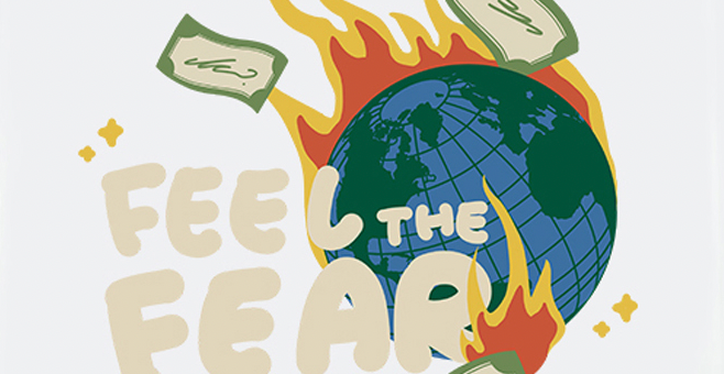 F3F Select Feel The Fear Earth Print Sweatshirts