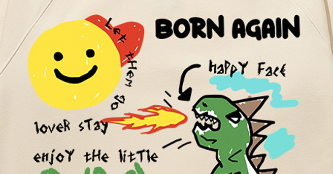 F3F Select Graffiti Dinosaur Print Sweatshirts