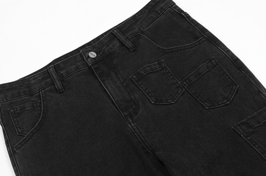 Cashrules Washed Multi Pocket Black Slim Denim Jeans