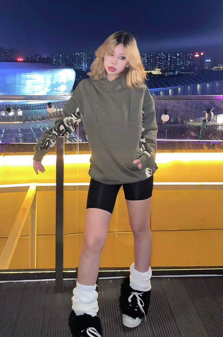 Cashrules Camouflage Patchwork Print Hoodie