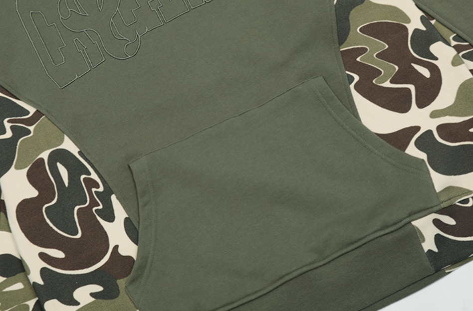 Cashrules Camouflage Patchwork Print Hoodie
