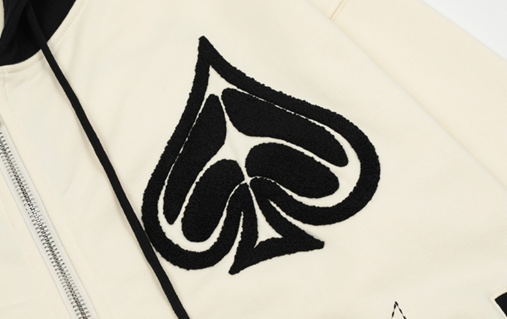 Cashrules Love Embroidery Zipper Hoodie