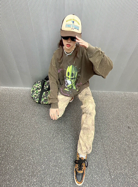 Cashrules Washed Cactus Print Sweatshirt