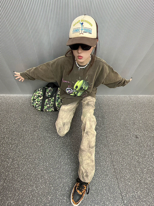 Cashrules Washed Cactus Print Sweatshirt