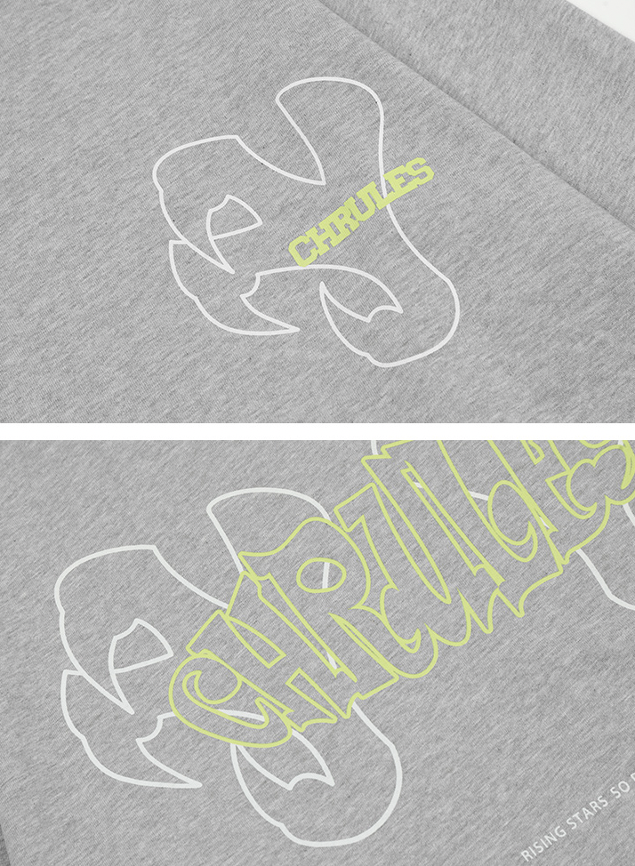 Cashrules Dragon Claw Letters Printed Long Sleeved Tee