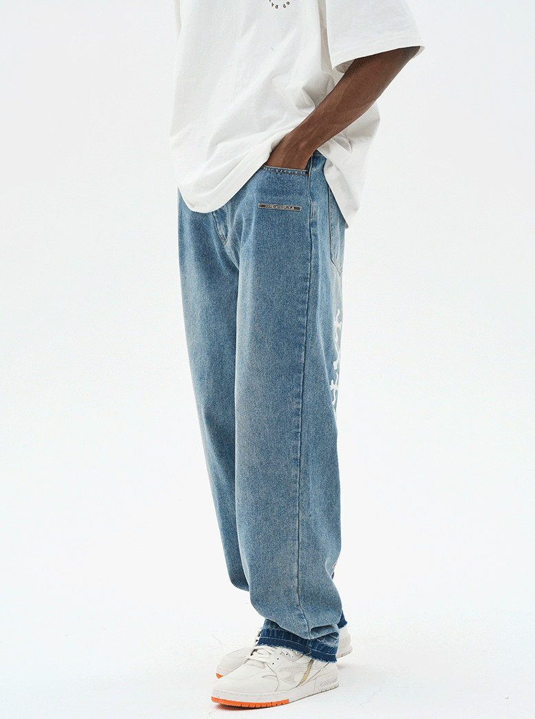 Harsh and Cruel Crosses Printed Denim