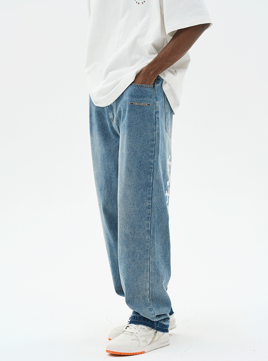 Harsh and Cruel Crosses Printed Denim