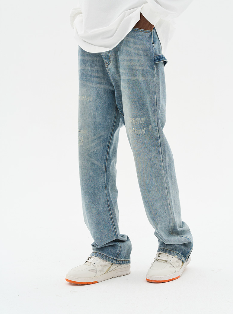 Harsh and Cruel Micro Flared Distressed Denim