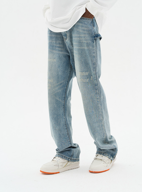 Harsh and Cruel Micro Flared Distressed Denim
