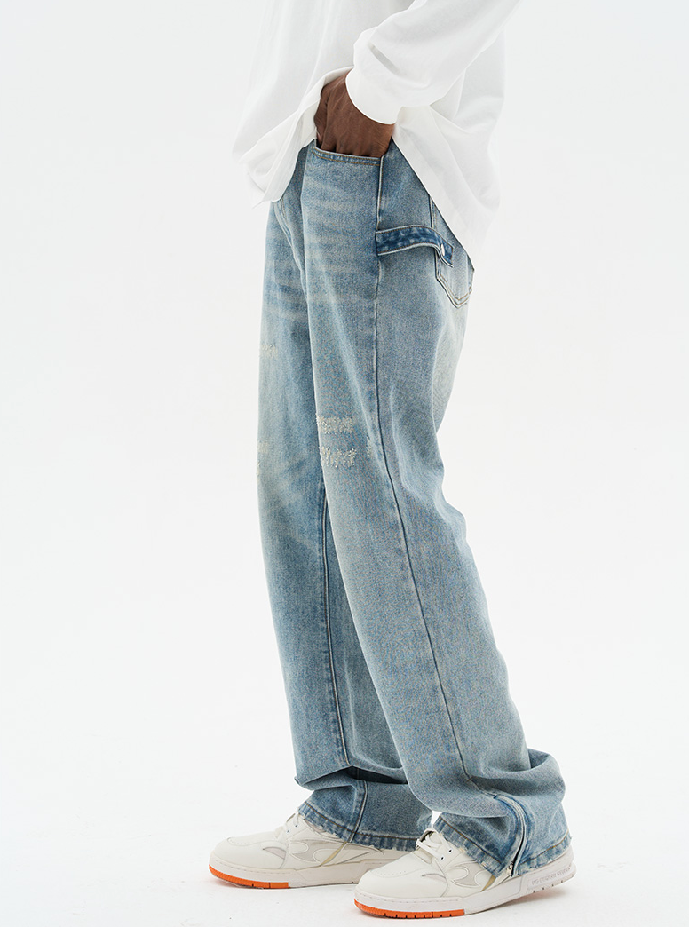 Harsh and Cruel Micro Flared Distressed Denim