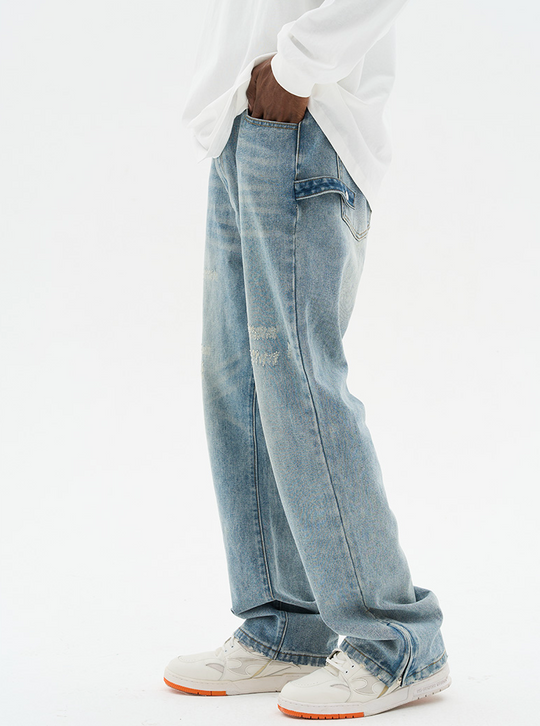 Harsh and Cruel Micro Flared Distressed Denim