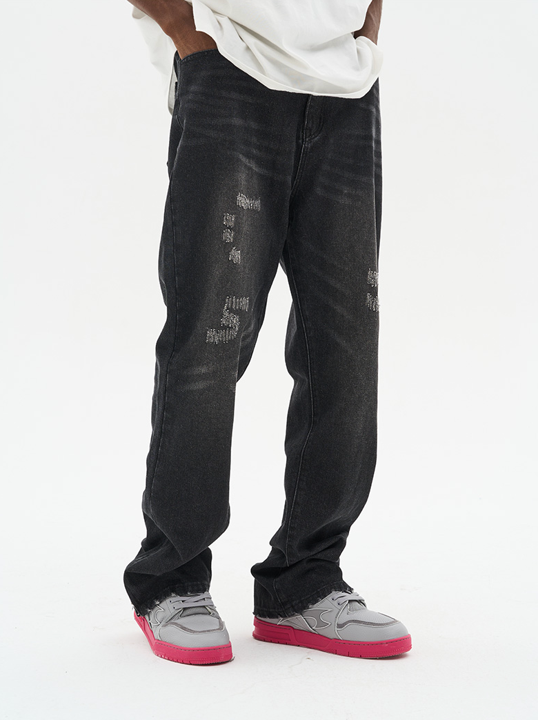 Harsh and Cruel Micro Flared Distressed Denim