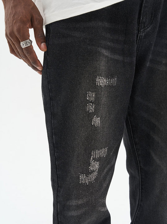 Harsh and Cruel Micro Flared Distressed Denim