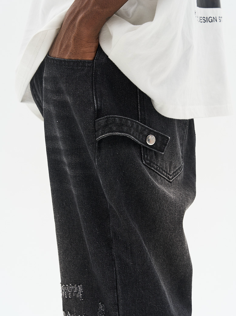 Harsh and Cruel Micro Flared Distressed Denim