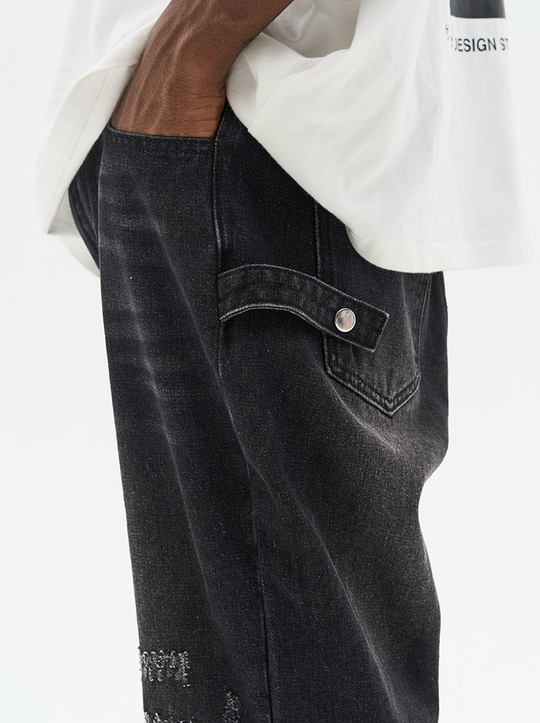 Harsh and Cruel Micro Flared Distressed Denim