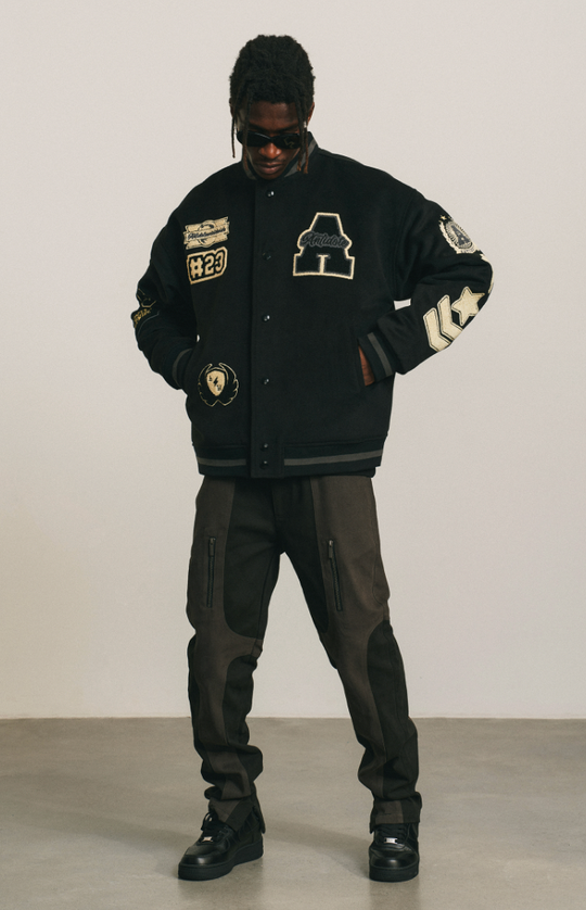 ANTIDOTE World Wide Embroidered Varsity Jacket