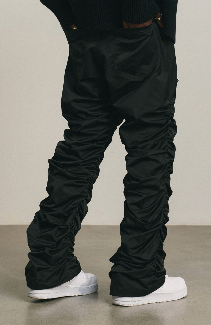 ANTIDOTE Pleated Nylon Zipper Pants