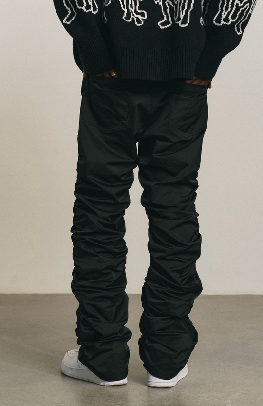 ANTIDOTE Pleated Nylon Zipper Pants