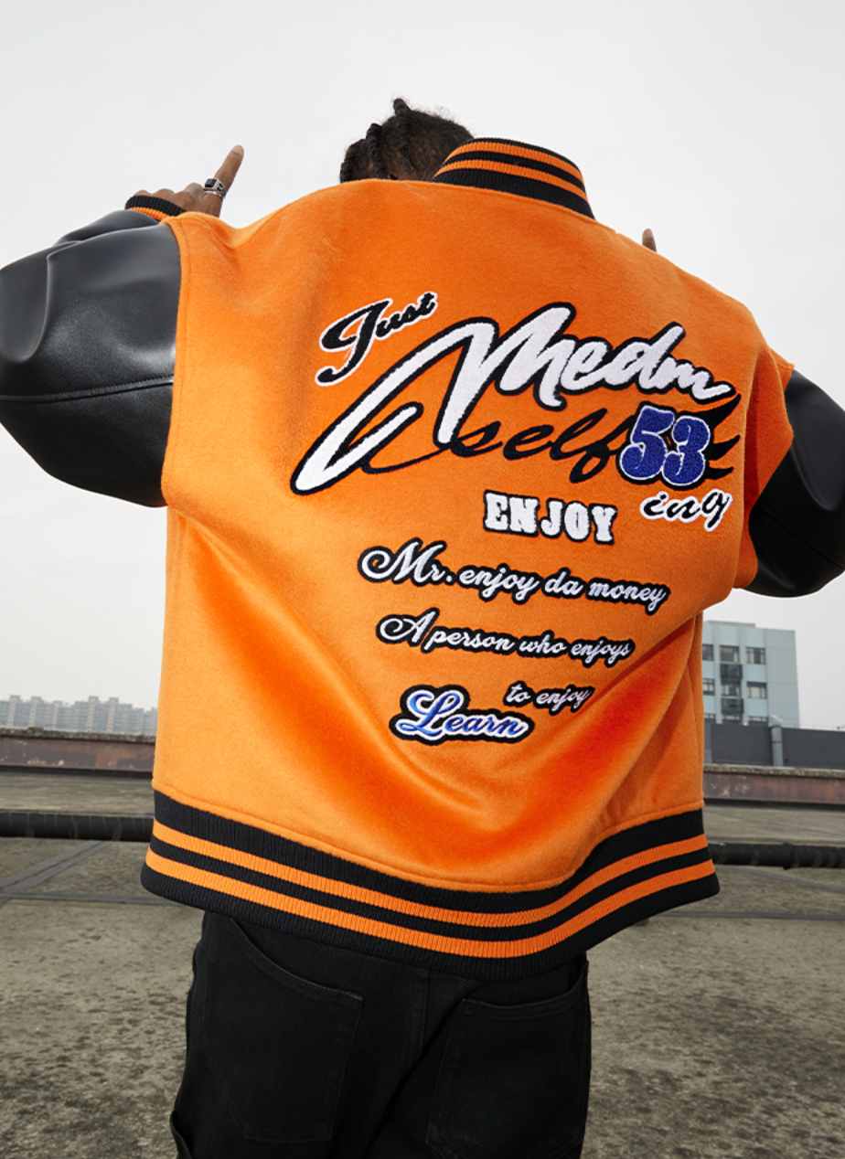 MEDM Patchwork Embroidered Baseball Jacket