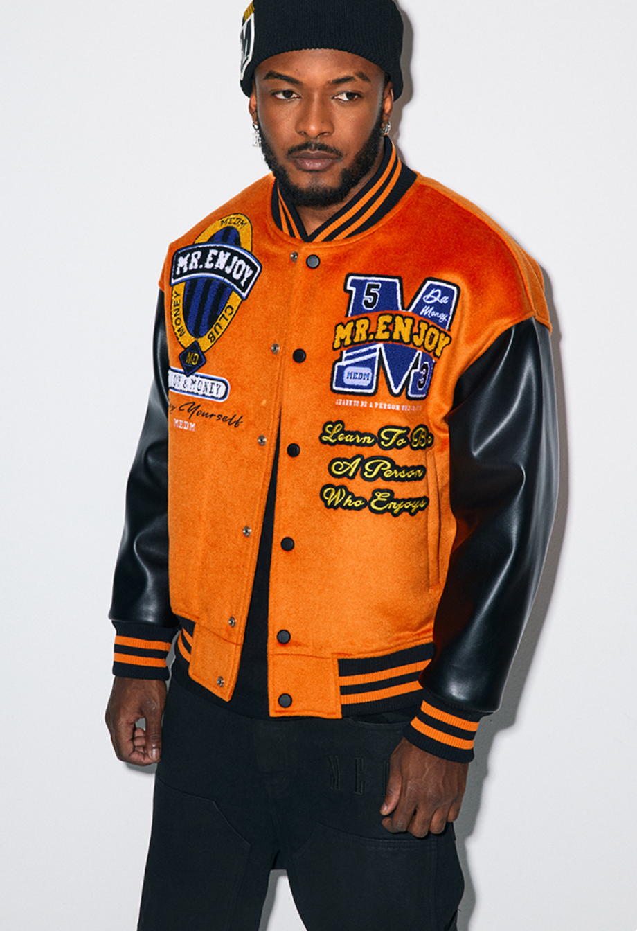 MEDM Patchwork Embroidered Baseball Jacket