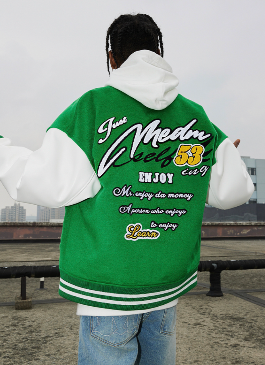 MEDM Patchwork Embroidered Baseball Jacket