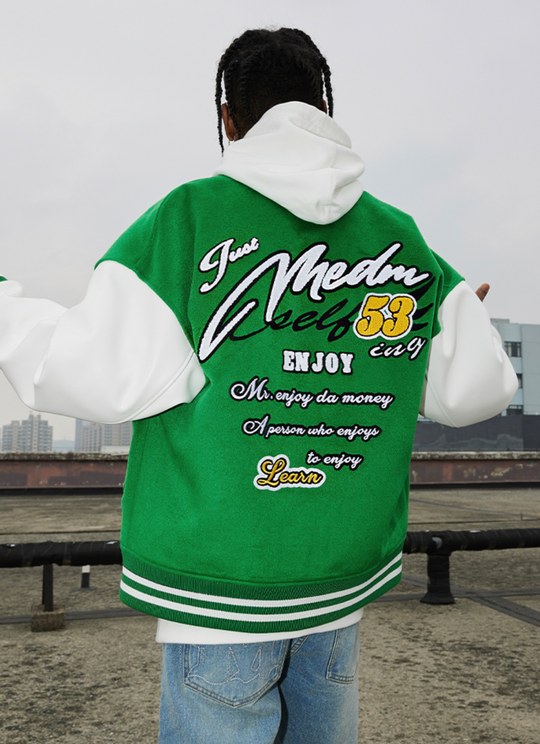 MEDM Patchwork Embroidered Baseball Jacket