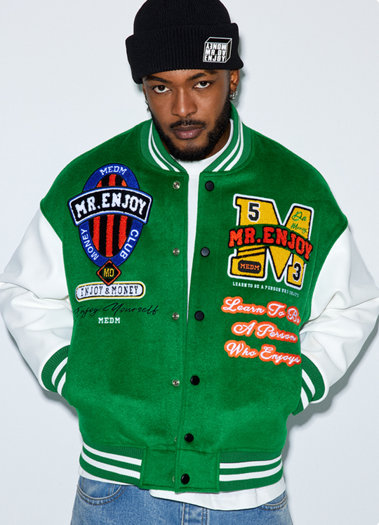 MEDM Patchwork Embroidered Baseball Jacket