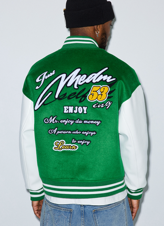 MEDM Patchwork Embroidered Baseball Jacket