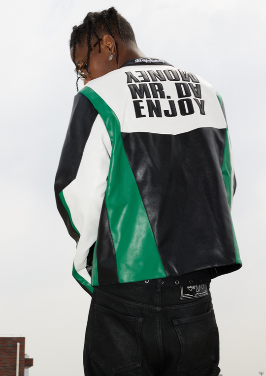 MEDM 3D Deconstruction PU Leather Motorcycle Racing Jacket